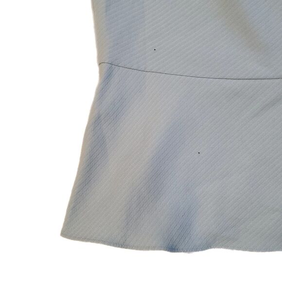 Doncaster NWT $225 Vintage Slate Blue Ruffle Hem Ribbed Pencil Skirt, Size 18 - Picture 9 of 11